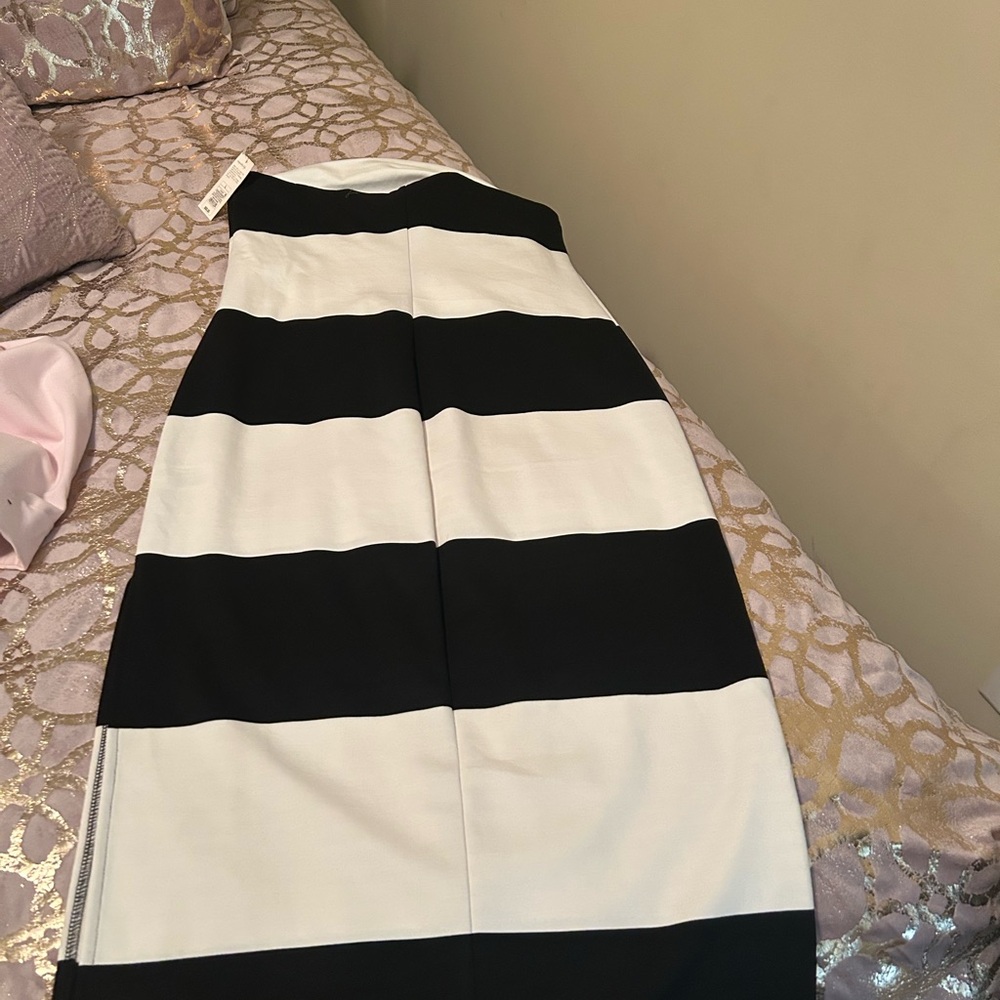 Target Black and White Striped Midi Dress